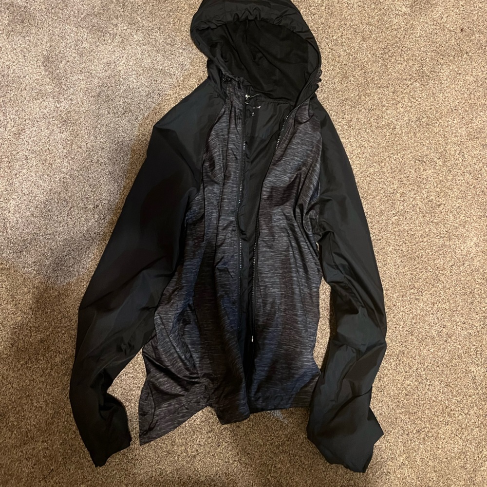 Size small black rain jacket